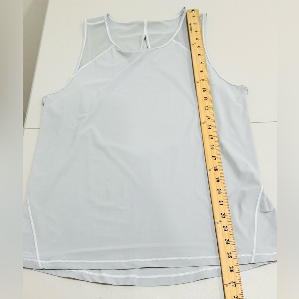 Lululemon Grey tank‎ top open back running, lightweight, mesh panels size: M - Picture 5 of 6